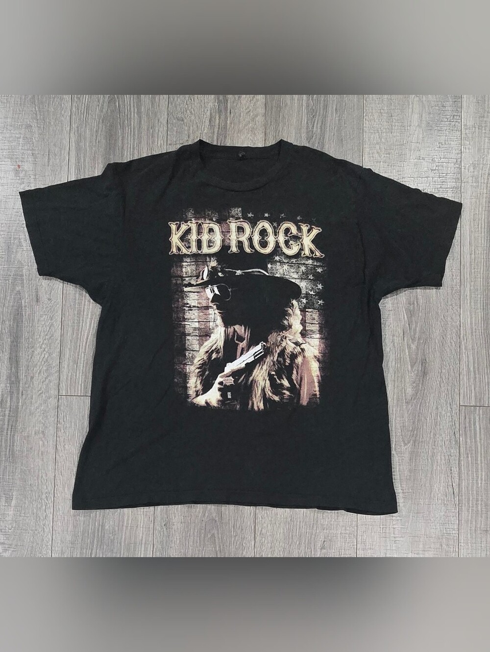 Kid Rock First Kiss Cheap Date Tour 2015 T-Shirt XL Black Double Sided Concert T
